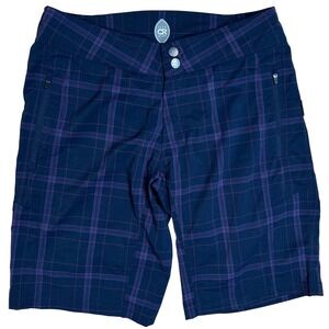 Club Ride Women's Ventura Cycling Shorts Quick‎ Dry Navy Plaid Performance Sz-M